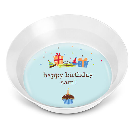 Blue Birthday Children's Melamine Bowl